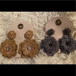 New Anthropologie Blooming Rose Bud Earrings